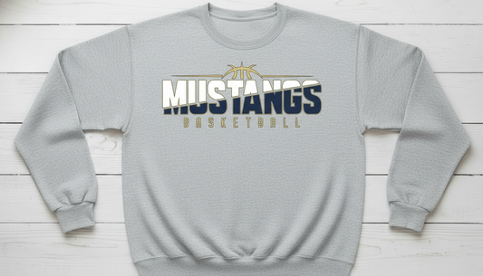Mustangs Basketball Light Heather Gray Sweatshirt