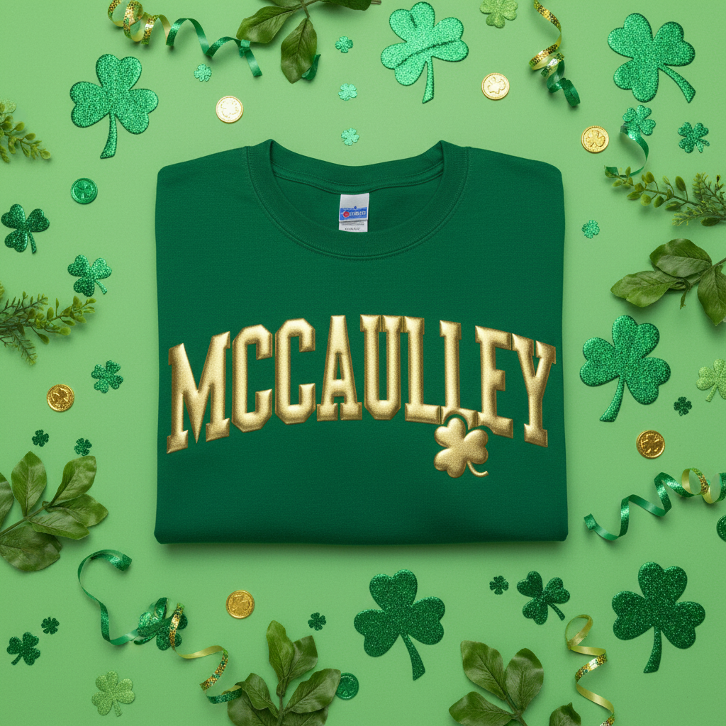 Forest Green MCCAULLEY Puffy HTV T-Shirt