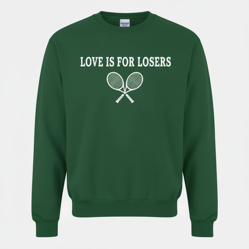 Forest green sweatshirt with white text