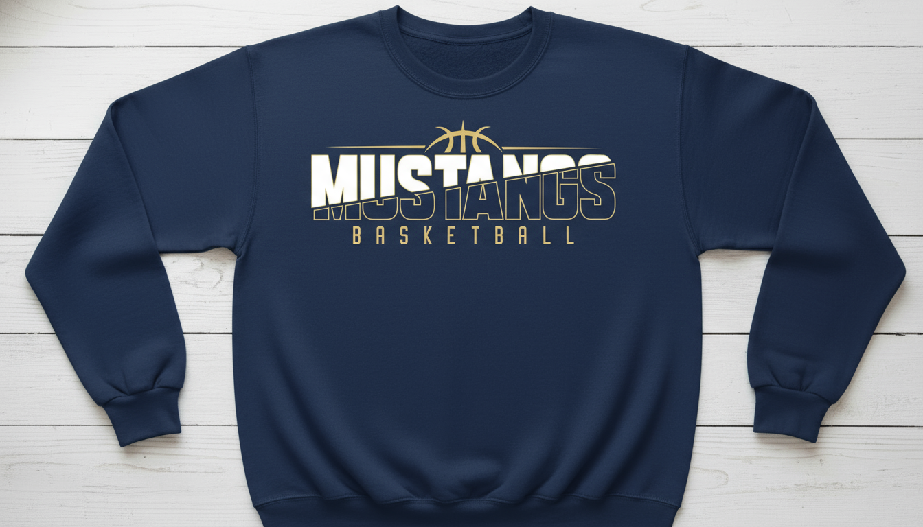 Mustangs Basketball Lighter Navy Sweatshirt