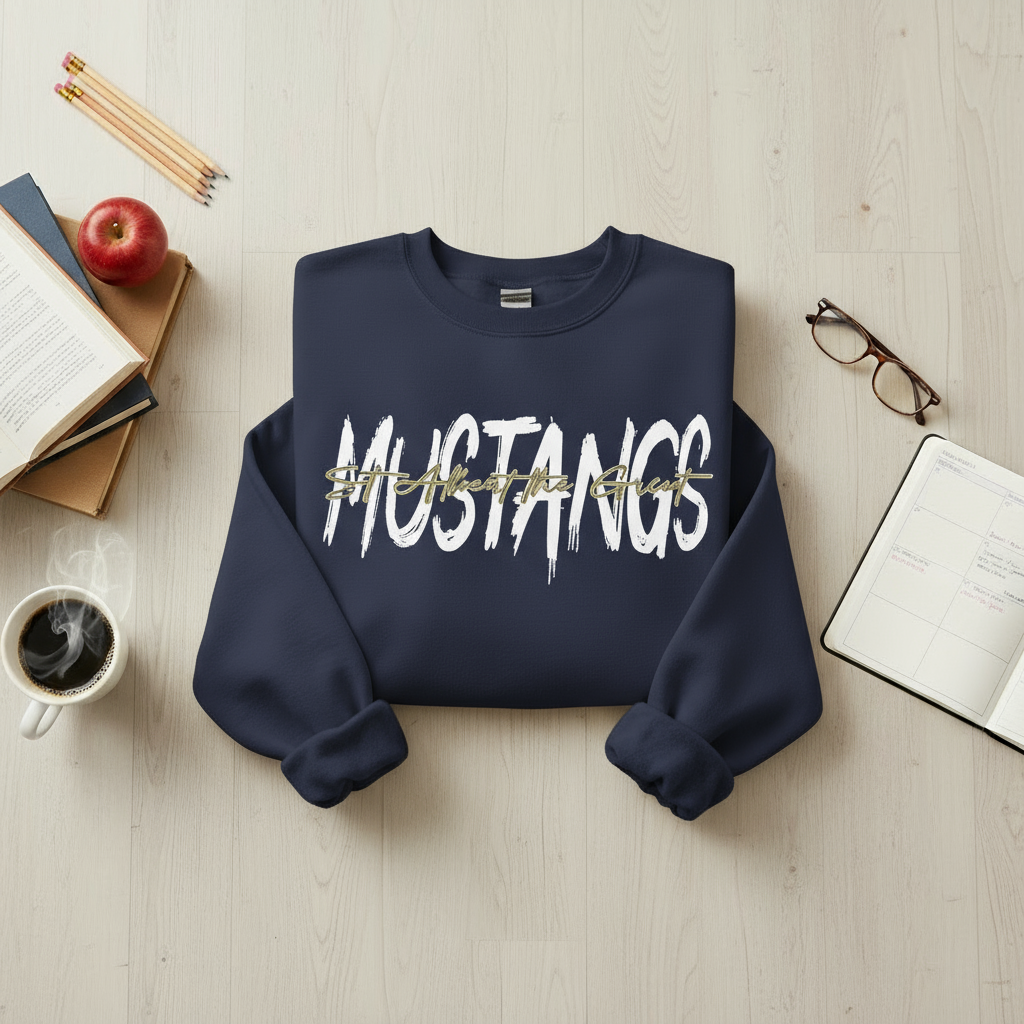 Navy Mustangs Sweatshirt Mockup