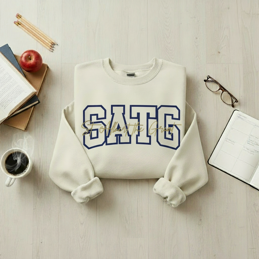 SATG Solid Navy Outlined Letters Sweatshirt