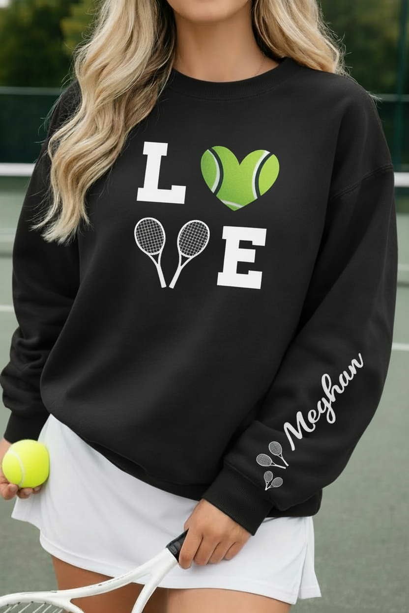 Tennis LOVE sweatshirt in black