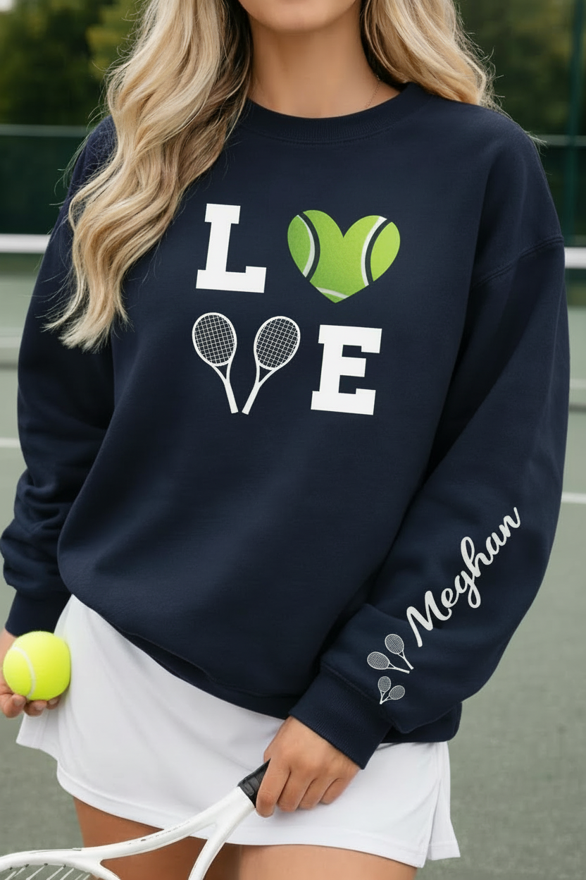 Tennis LOVE sweatshirt in dark navy