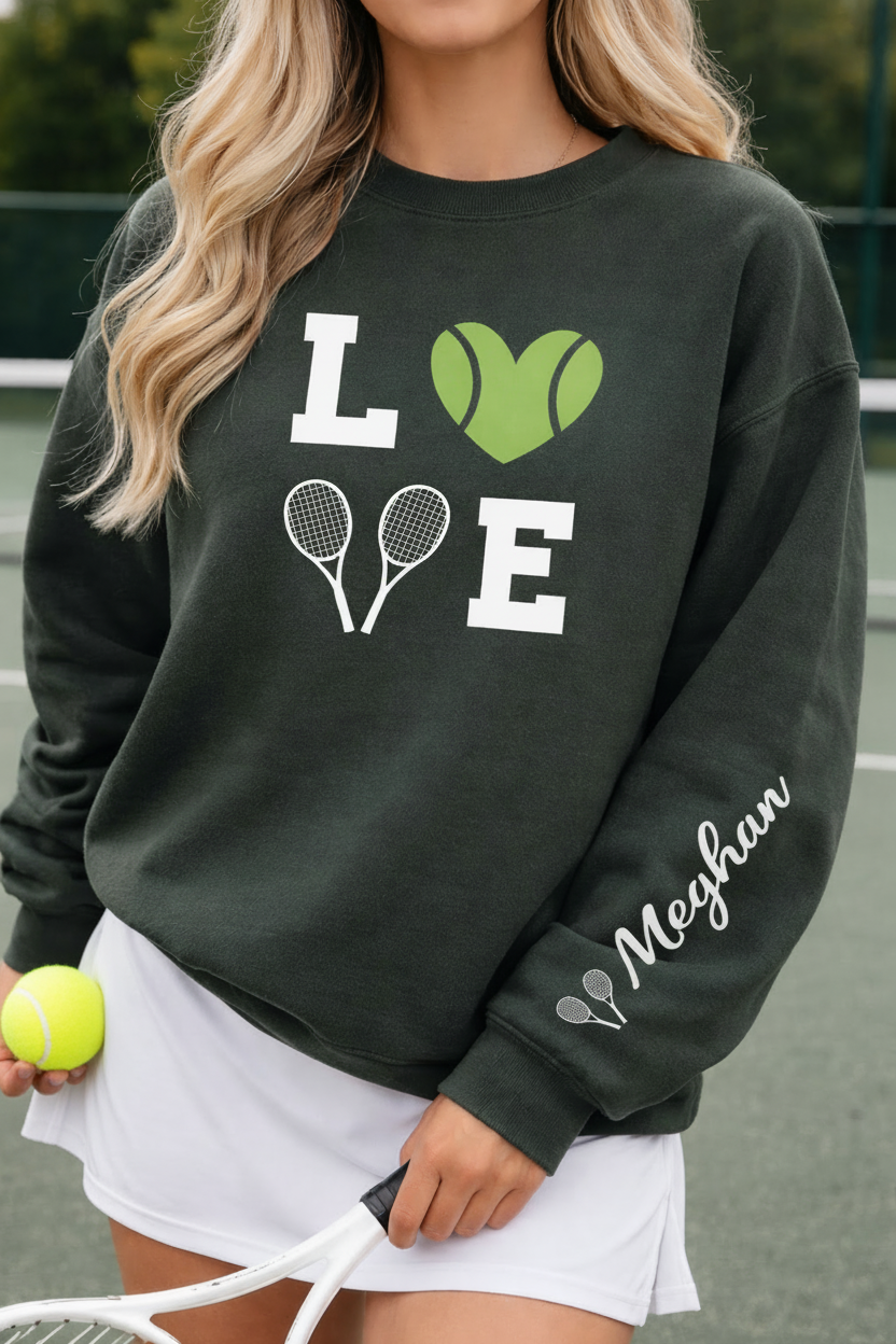 Tennis sweatshirt with tennis ball