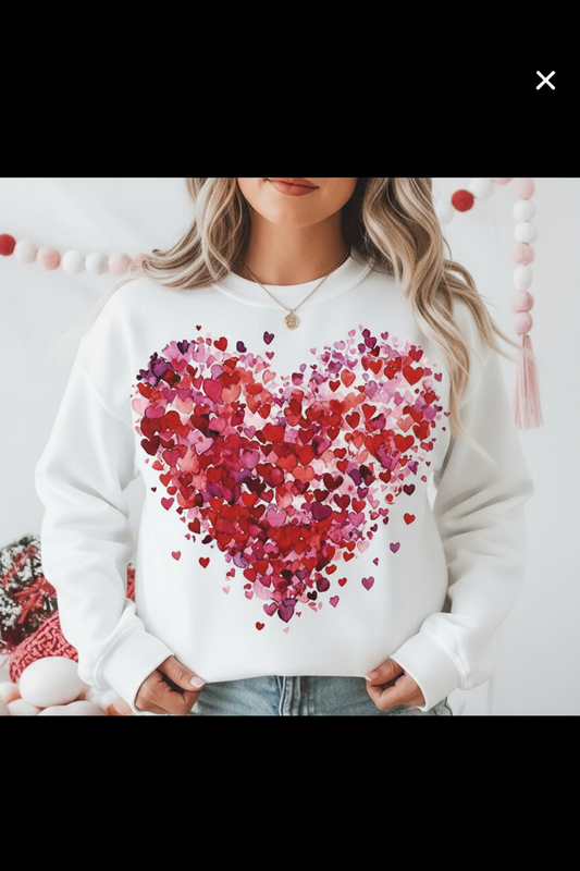 White heart sweatshirt mockup