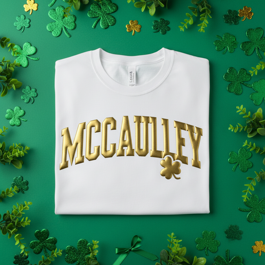 White MCCAULLEY Puffy HTV T-Shirt
